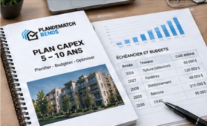 Exemple de rapport Plan CAPEX 5-10 ans produit par PlandeMatch Renos, avec échéancier et budgets